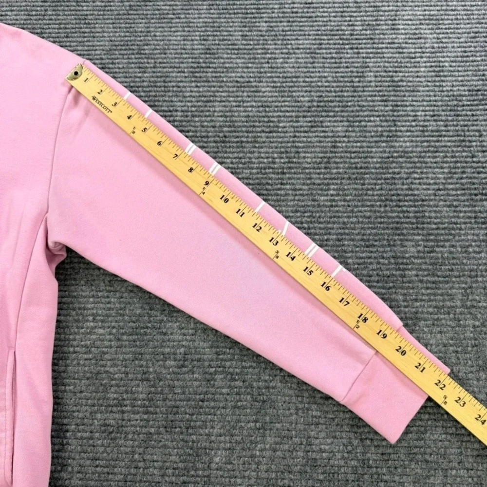 Nike Womens Medium Dri-FIT Pink Crewneck Sweatshirt Just Do It Sleeve Spell‎ Out